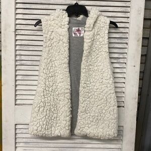 Justice Furry Hooded Vest with Pockets size 14/16